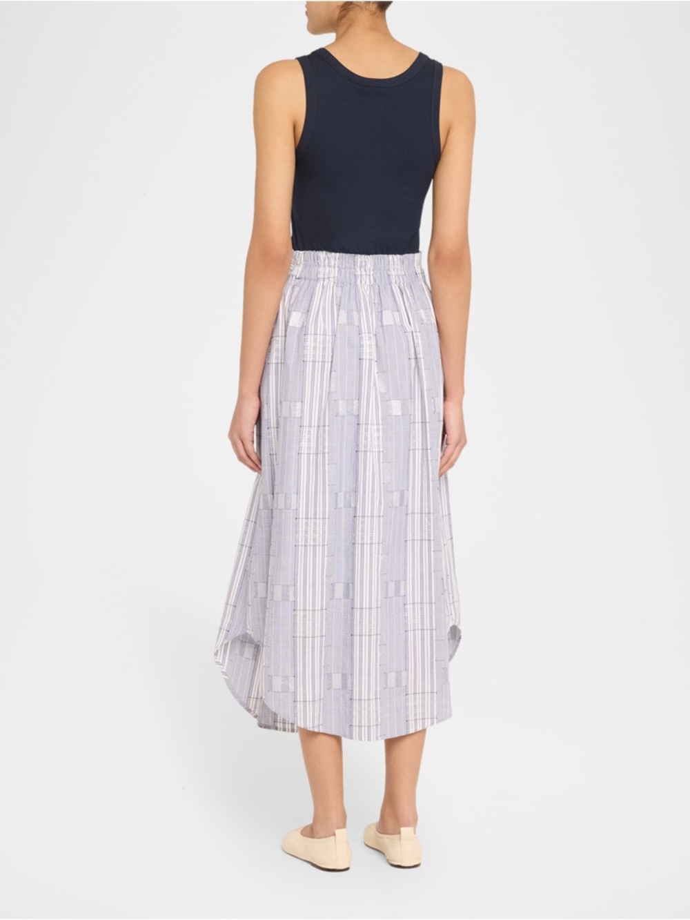 Ramy Brook Lavender Striped Maxi Skirt with Tie Waist - Picture 4 of 6